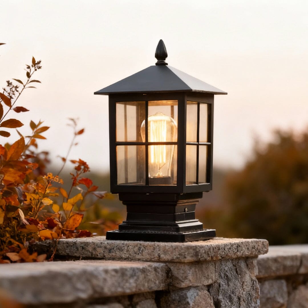 Traditional Square Pillar Lantern - Solar or Hardwired - view 7