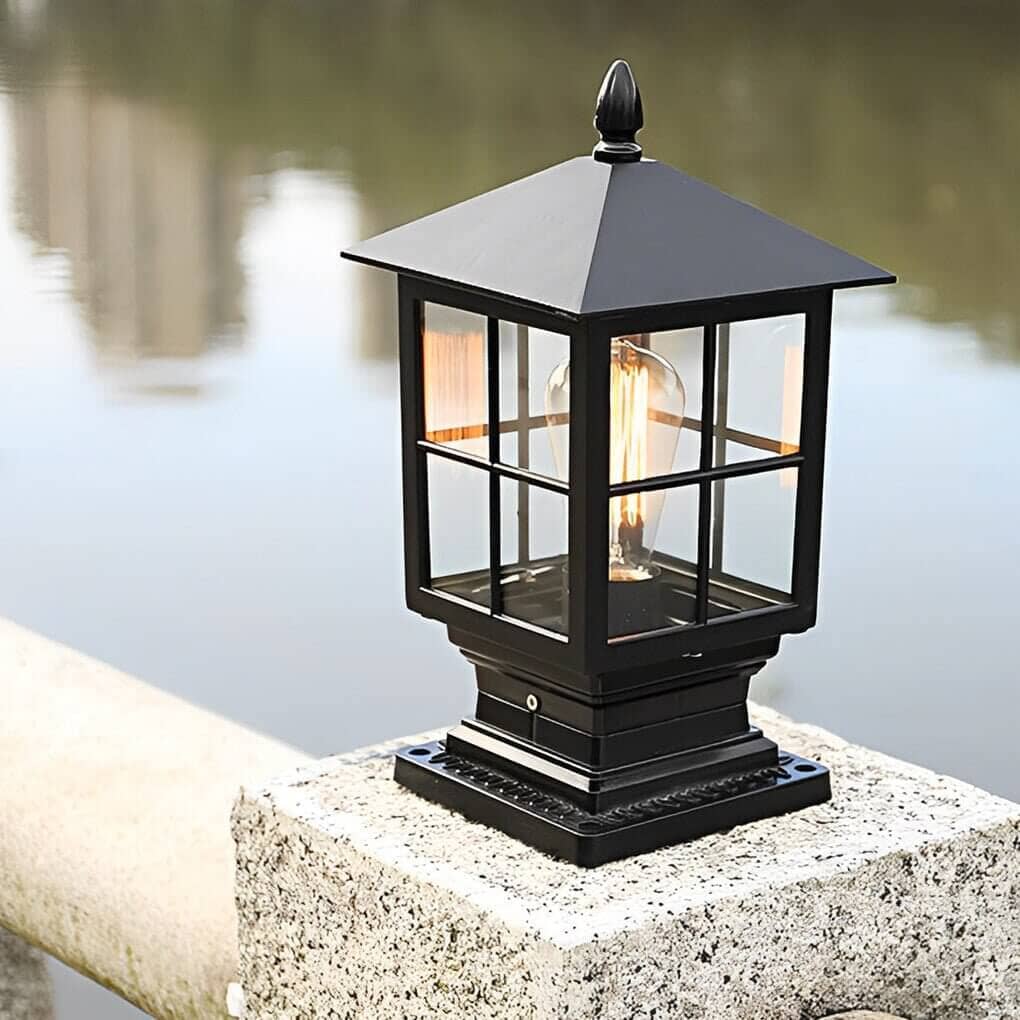 Traditional Square Pillar Lantern - Solar or Hardwired - view 8