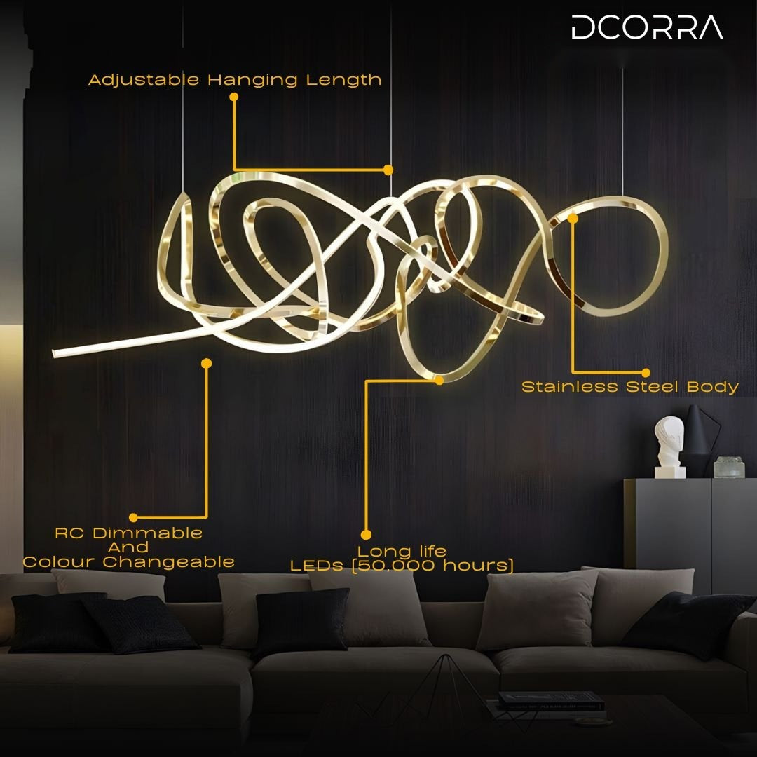 Twisted Swirl LED Linear Chandelier