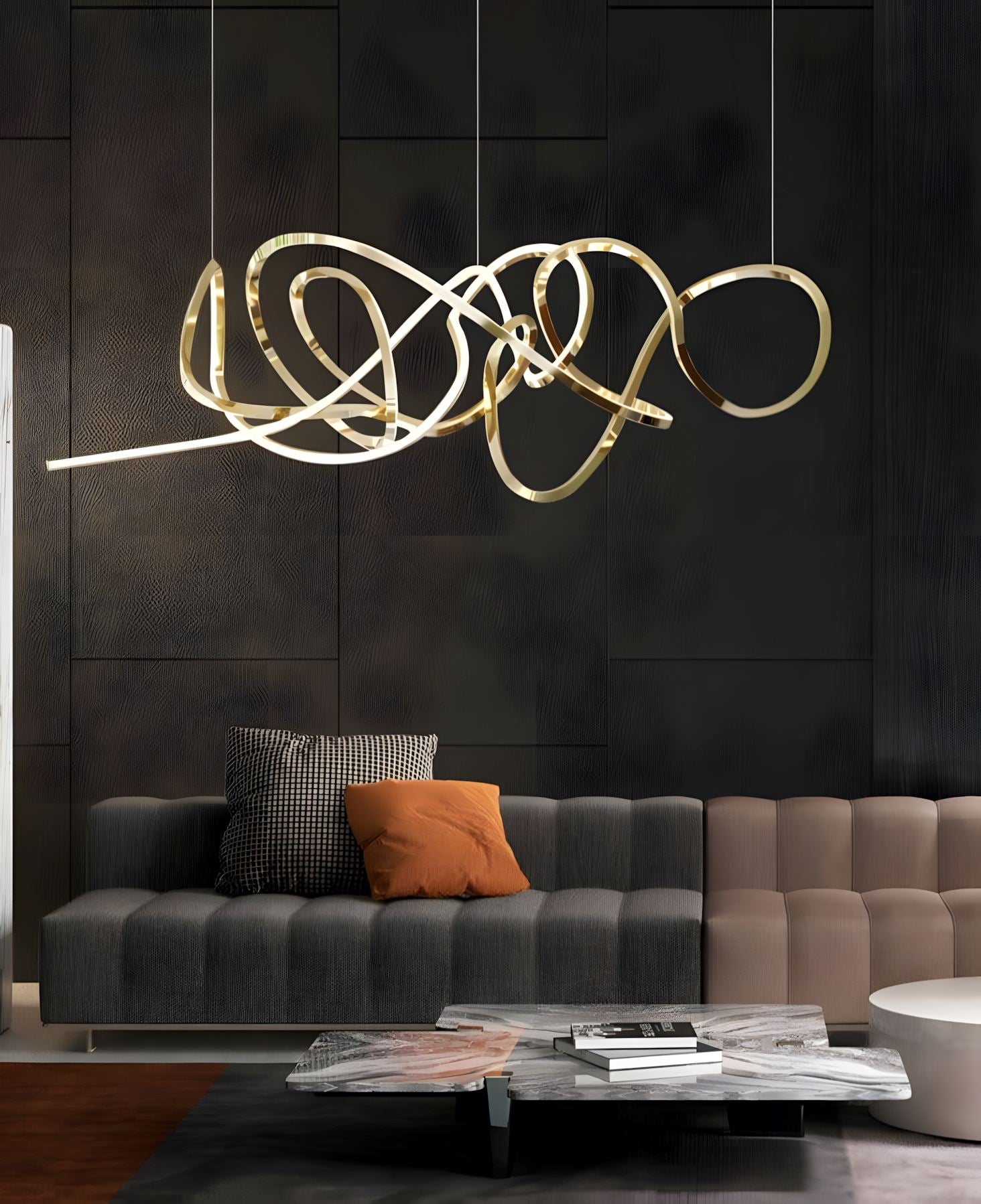 Twisted Swirl LED Linear Chandelier
