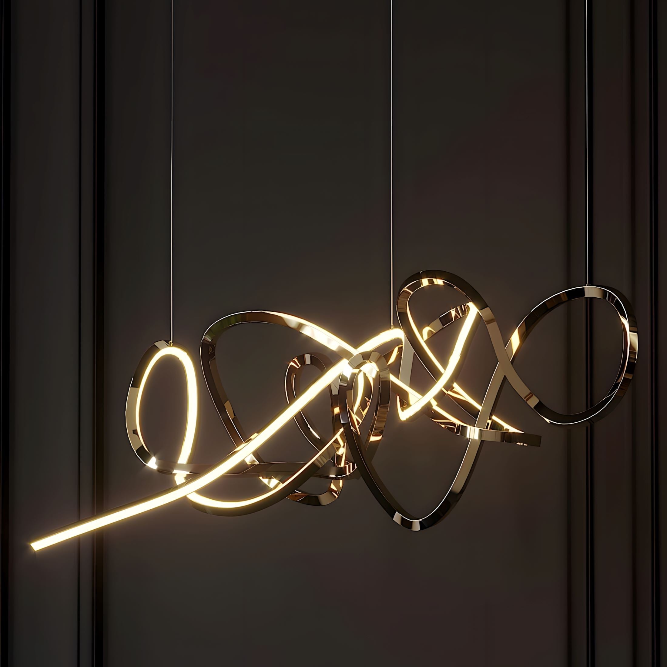 Twisted Swirl LED Linear Chandelier