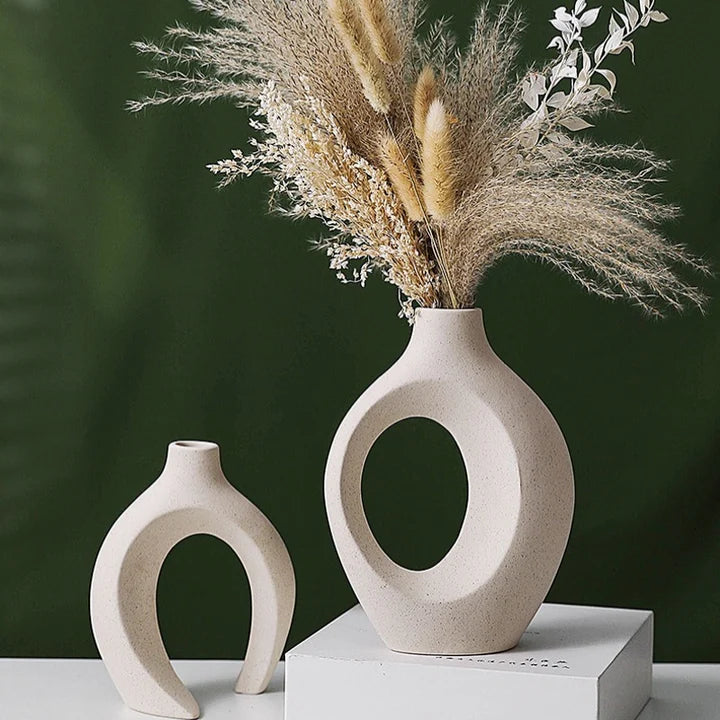 Decorative Matte Ceramic Hollow Vases