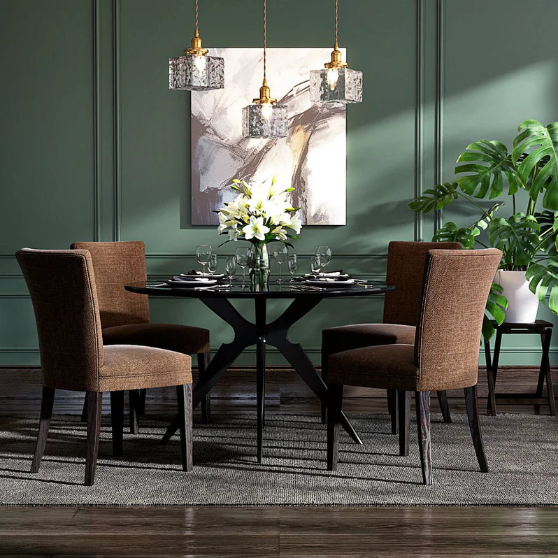 Glamourous Cube Pendant Light above a dining table