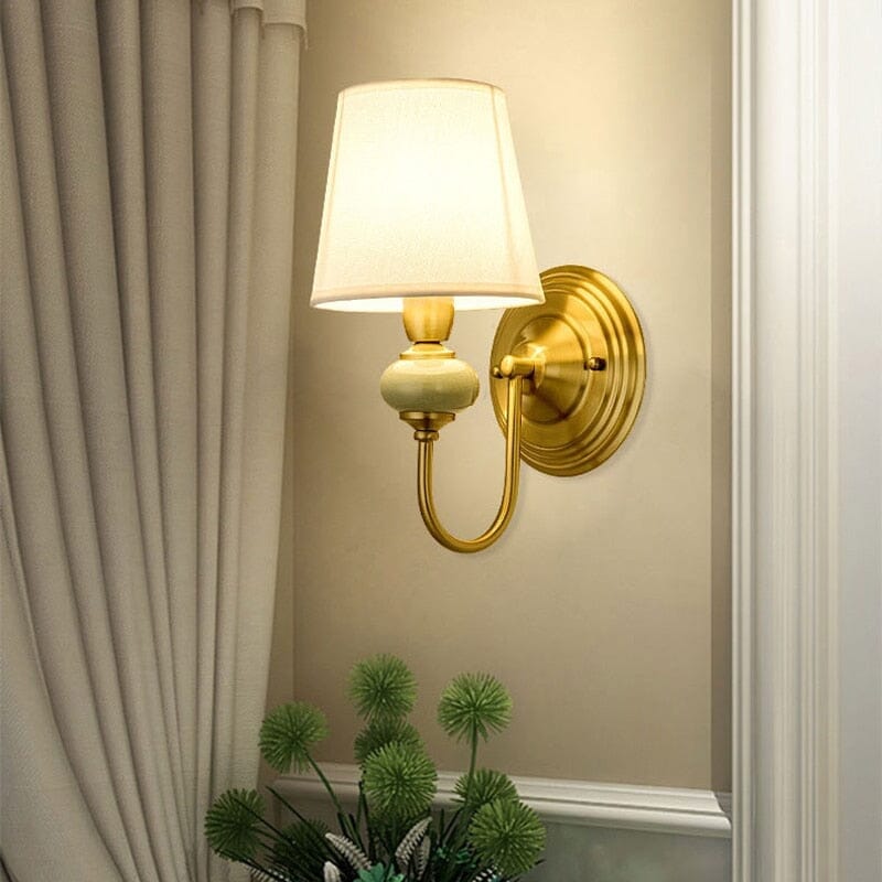 Vintage Fabric Shade Wall Lamp