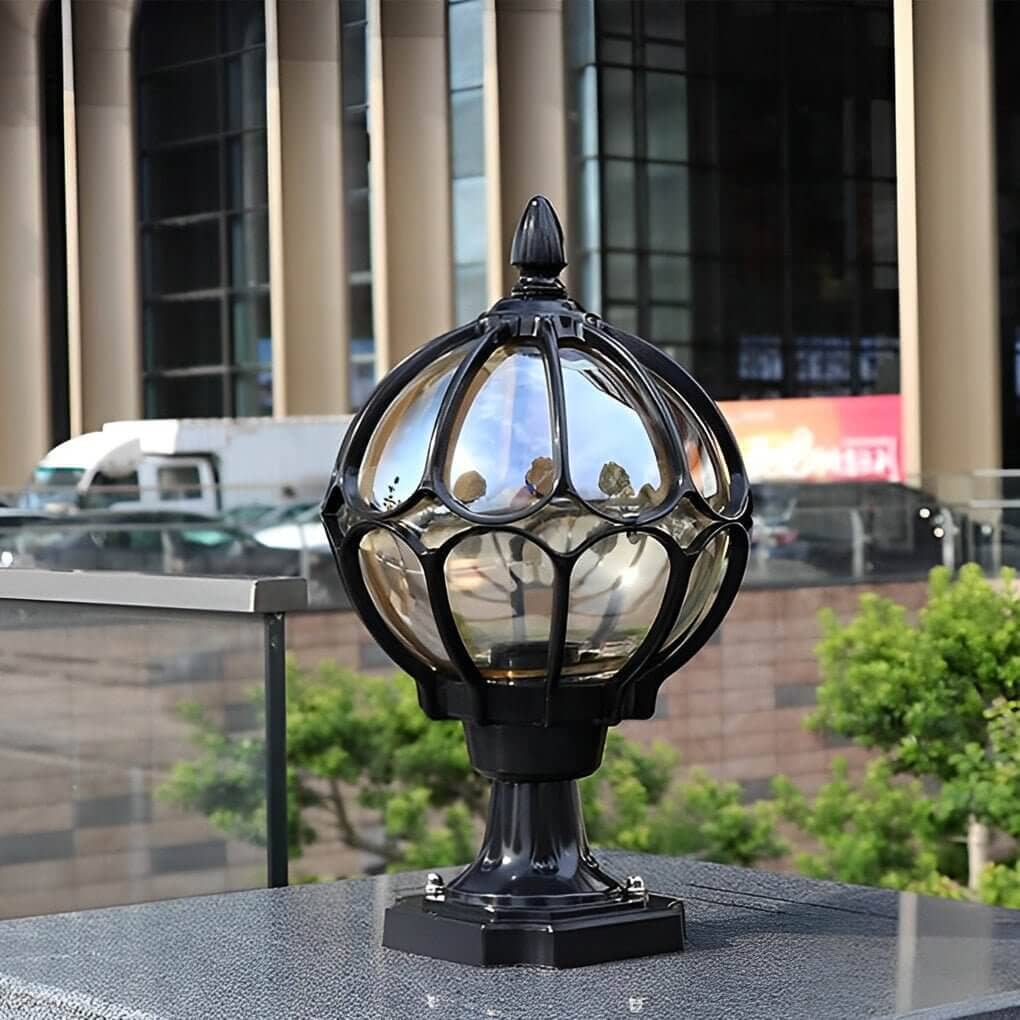 Vintage Glass Globe Pillar Light - view 12