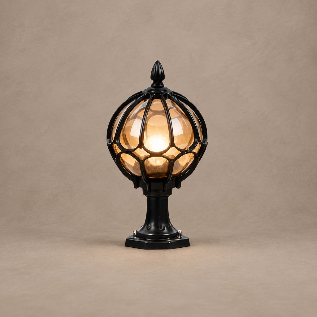 Vintage Glass Globe Pillar Light - view 13