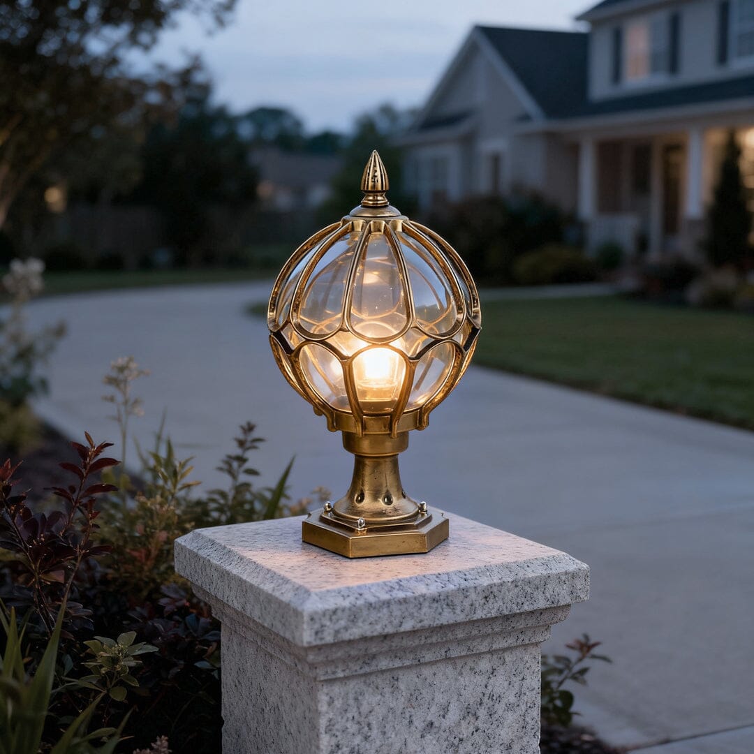 Vintage Glass Globe Pillar Light - view 4