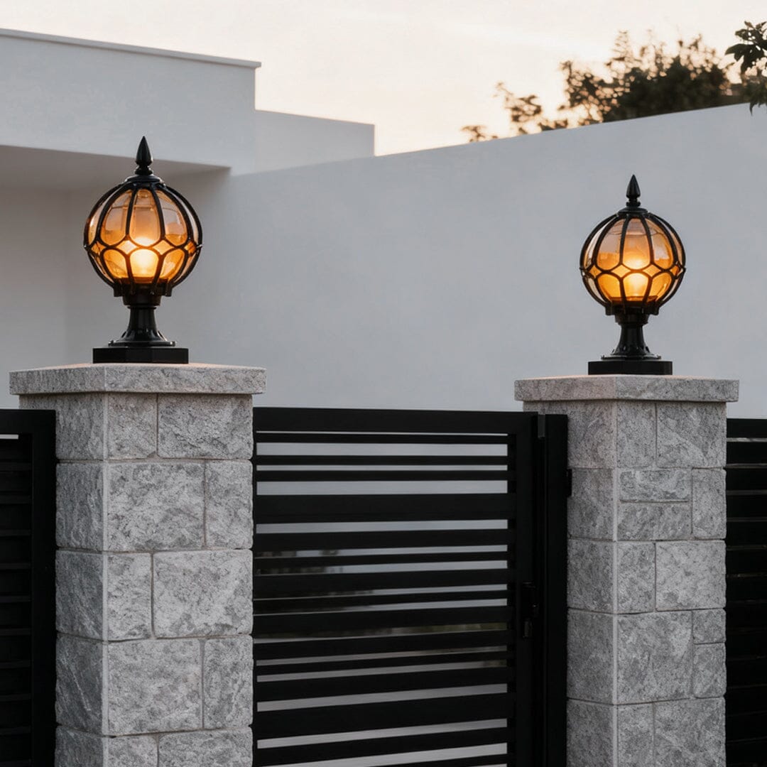Vintage Glass Globe Pillar Light - view 5