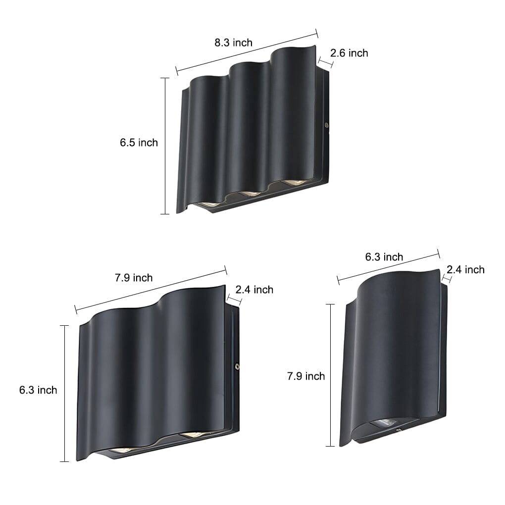 Wave Design Up & Down Wall Sconce - view 12