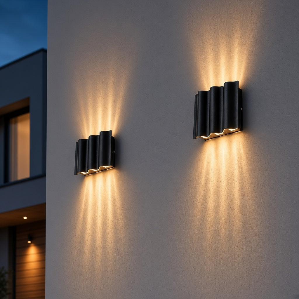 Wave Design Up & Down Wall Sconce