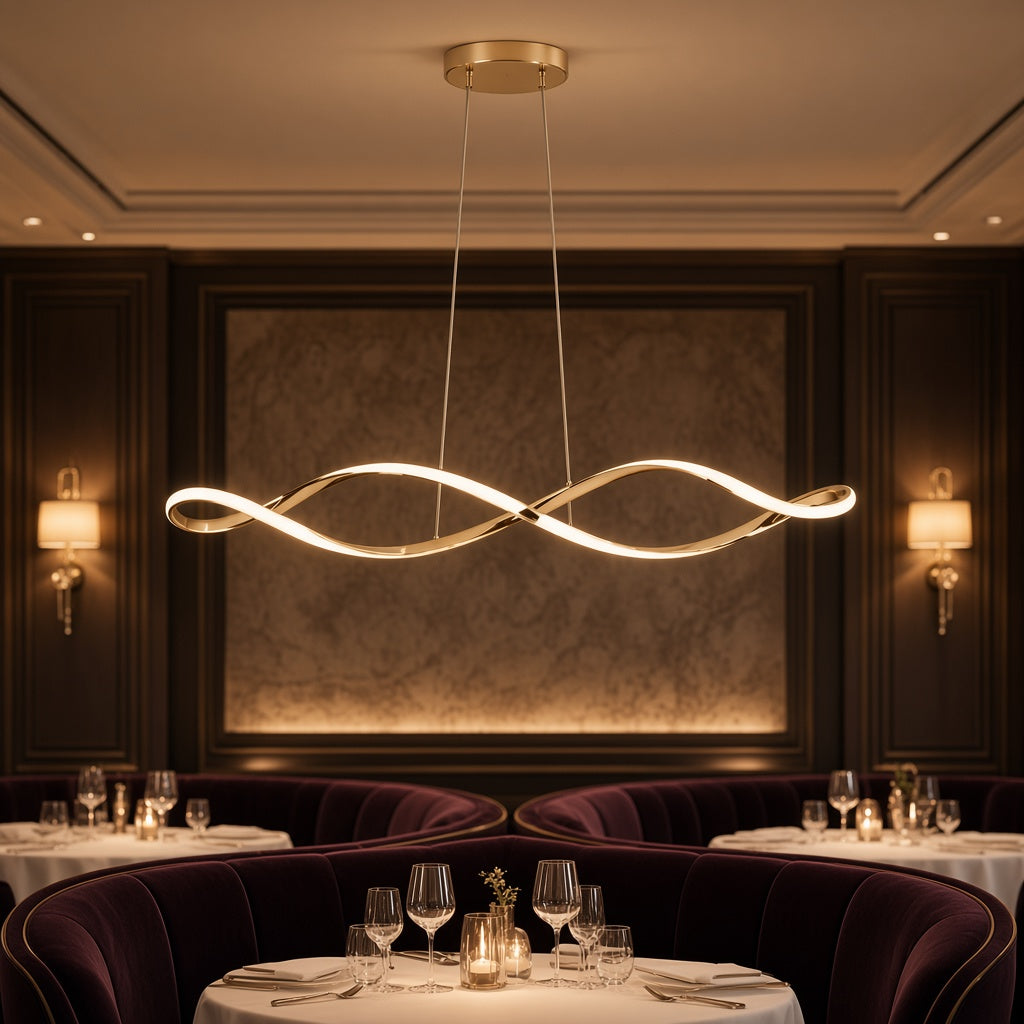Wave Linear LED Pendant Light with Remote