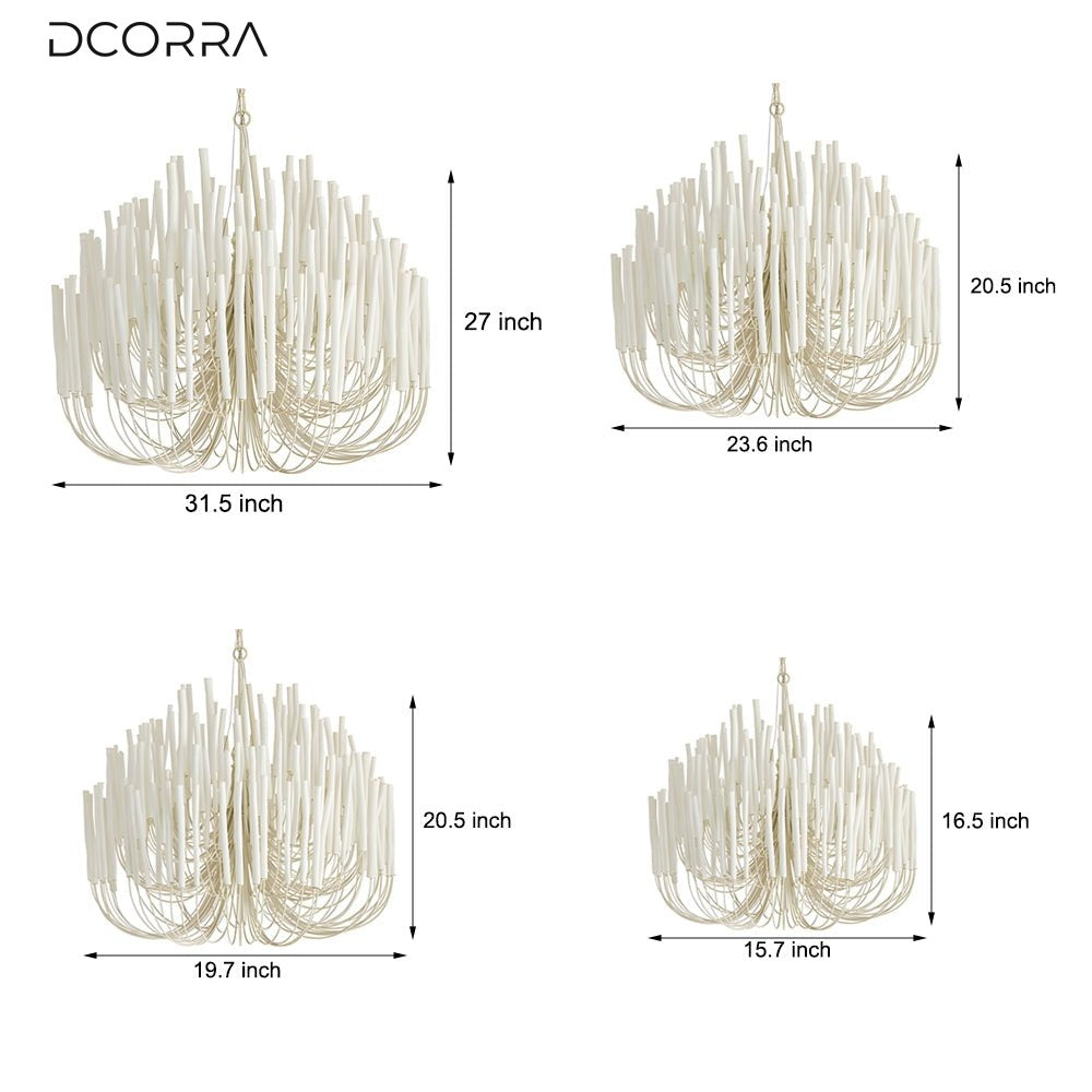 White Wood Stick Iron Chandelier - view 6
