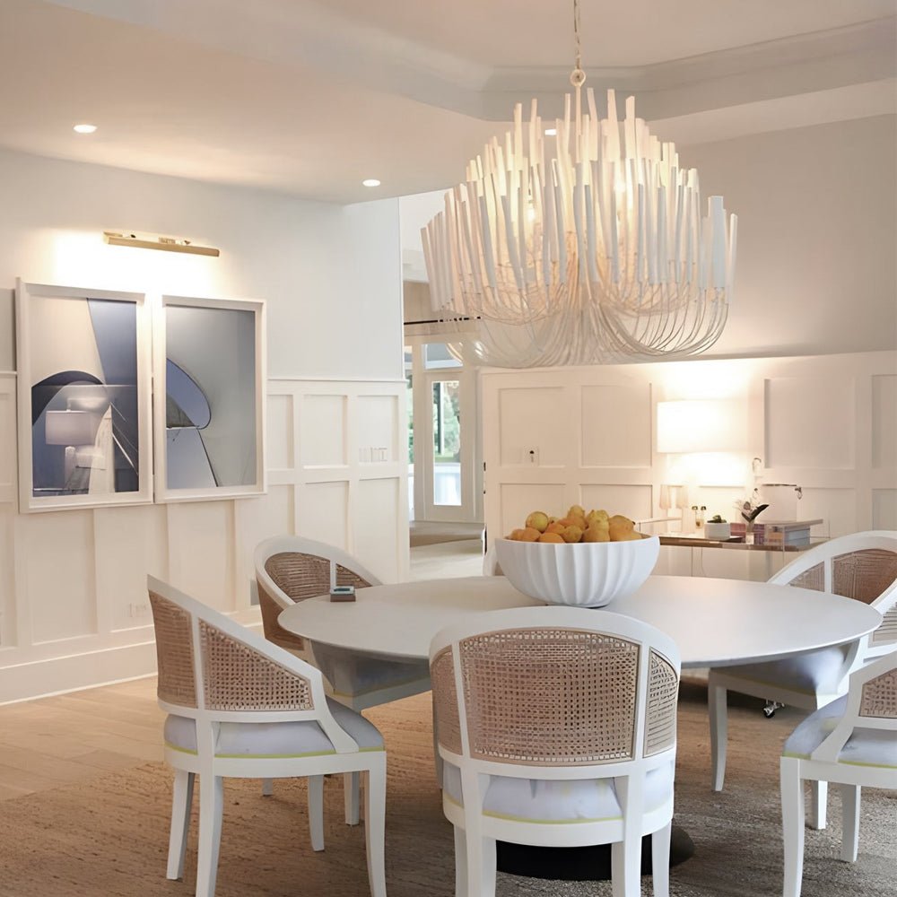 White Wood Stick Iron Chandelier - view 3