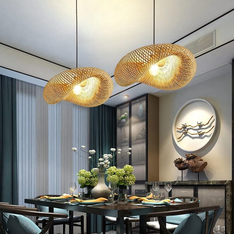 Woven Bamboo Pendant Light - view 10
