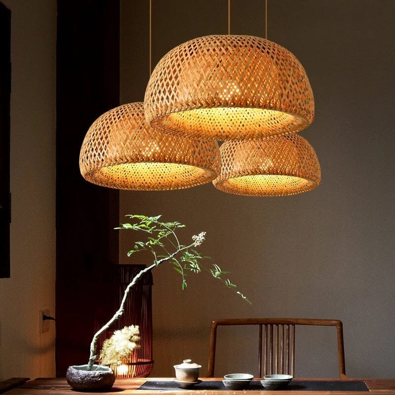 Woven Bamboo Pendant Light - variant