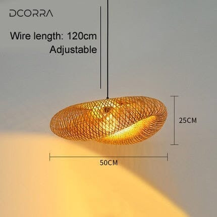 Woven Bamboo Pendant Light - view 3