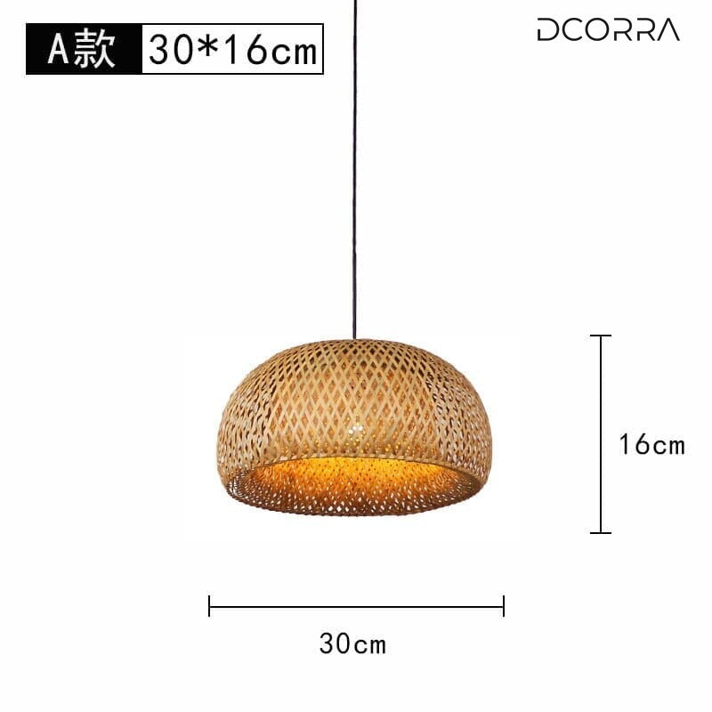 Woven Bamboo Pendant Light - view 4