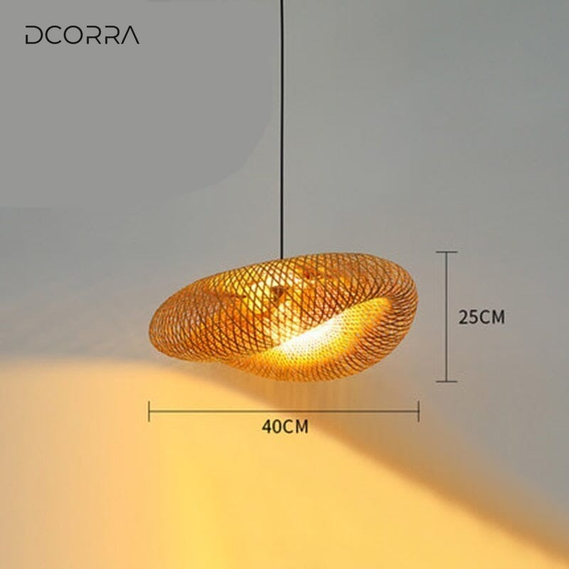 Woven Bamboo Pendant Light - view 5
