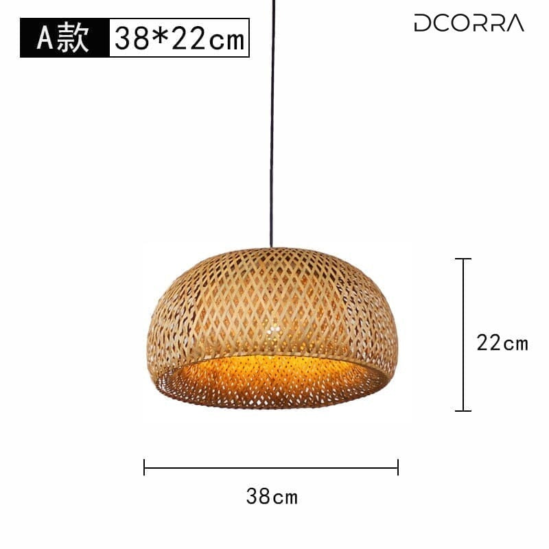 Woven Bamboo Pendant Light - view 6
