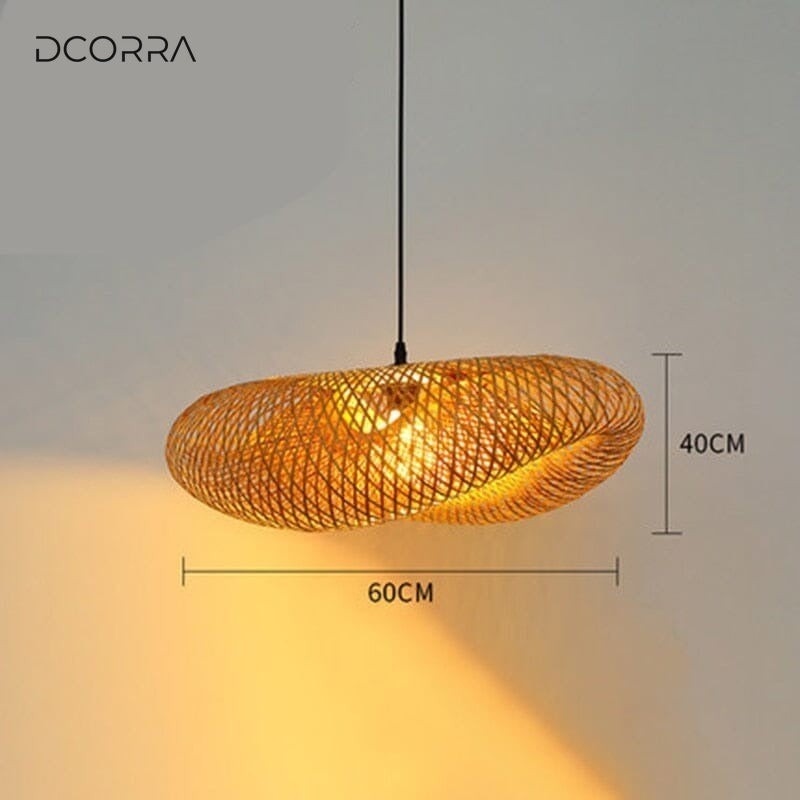 Woven Bamboo Pendant Light - view 7
