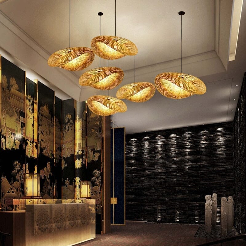 Woven Bamboo Pendant Light - view 9