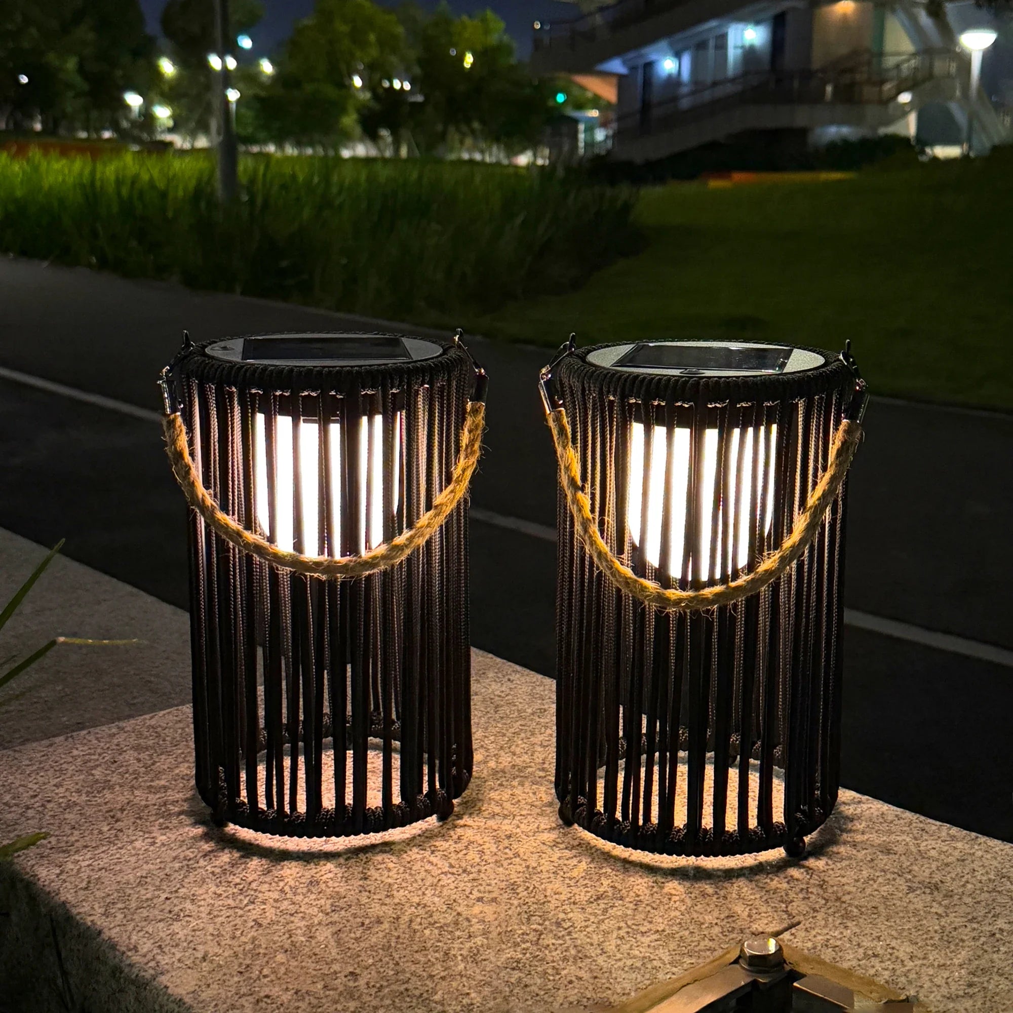 Woven Solar Lantern Set of 2 - view 2