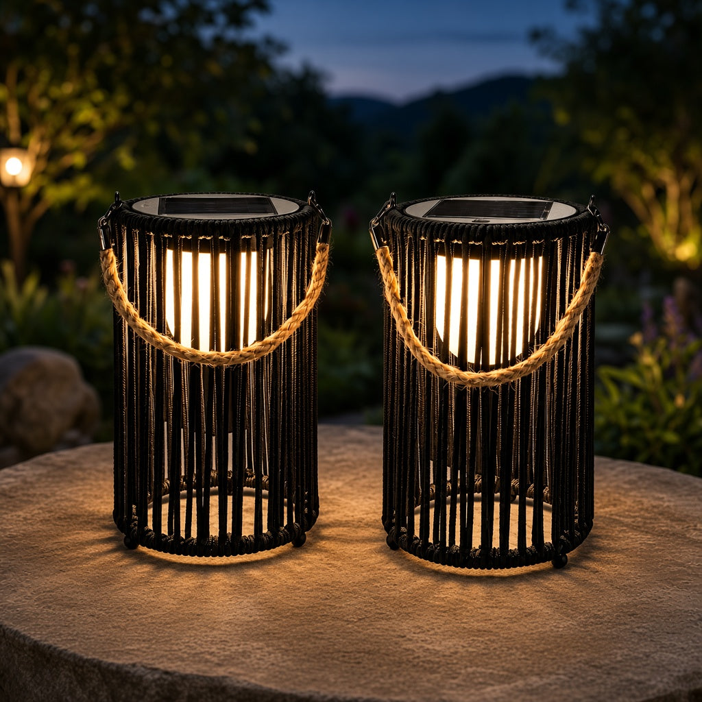 Woven Solar Lantern Set of 2
