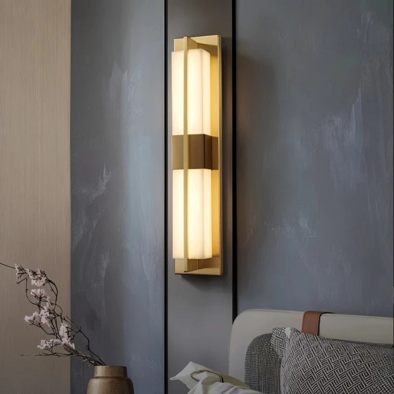 Elegant Copper Alabaster Wall Lamp