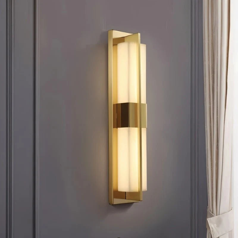 Elegant Copper Alabaster Wall Lamp